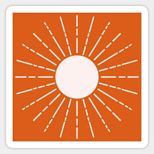 Orange sun - monochromatic pattern for sophisticated vibes Sticker